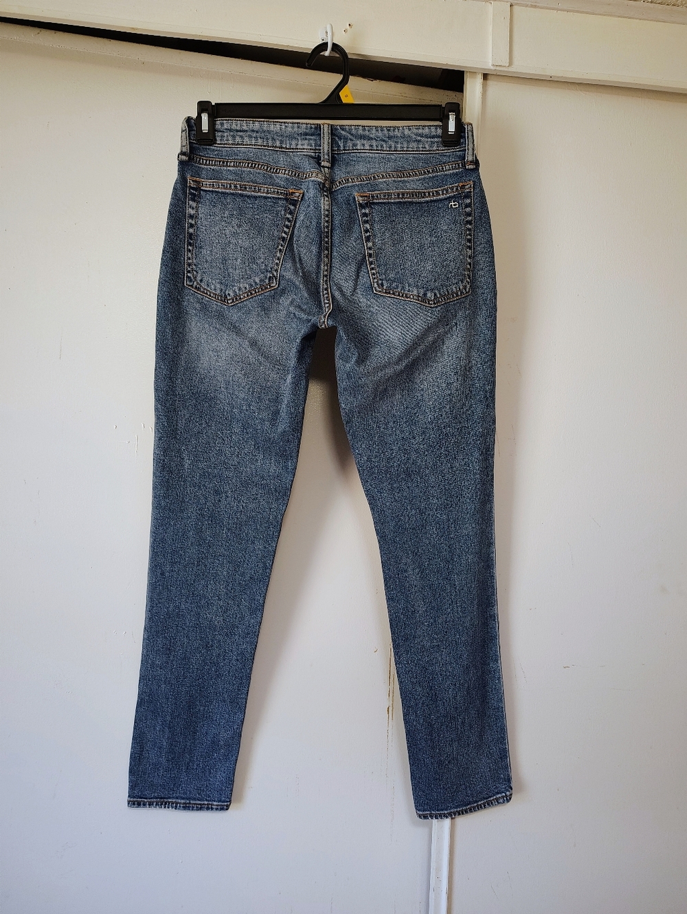 Rag & Bone Dre Low Rise Slim Boyfriend Jeans Women's Medium Blue River sz 26. - Picture 6 of 16